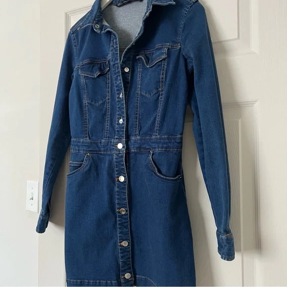 Zara Denim Dress Size X-Small - Picture 3 of 10